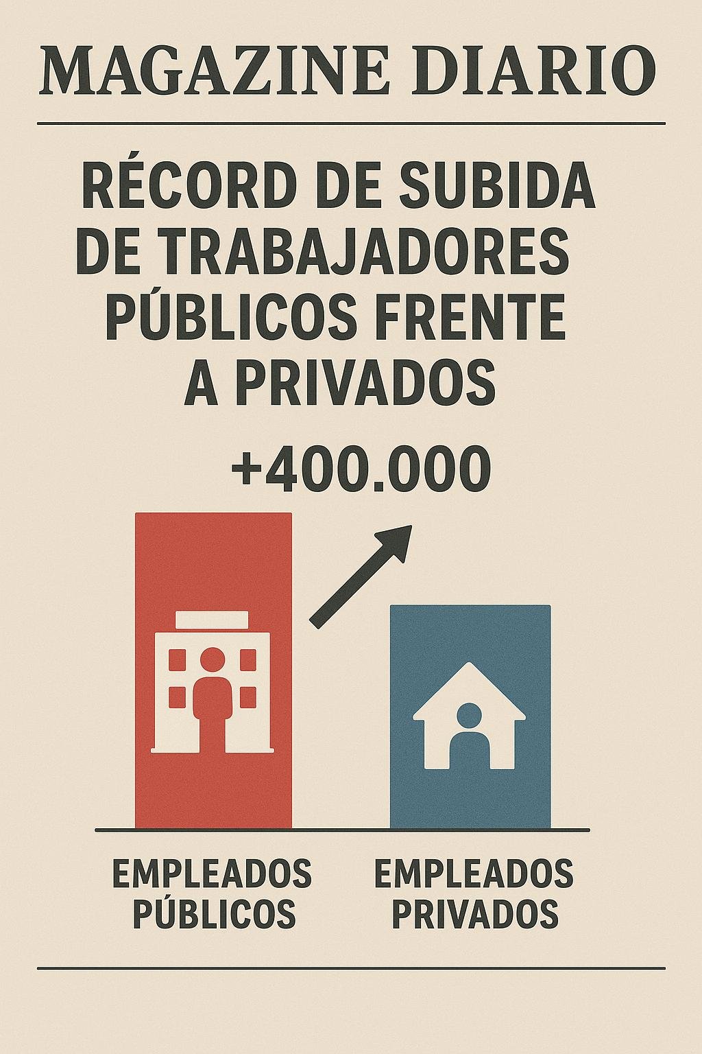 Aumento récord de empleados públicos en España.