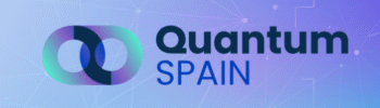 Logotipo de Quantum Spain sobre fondo azul.