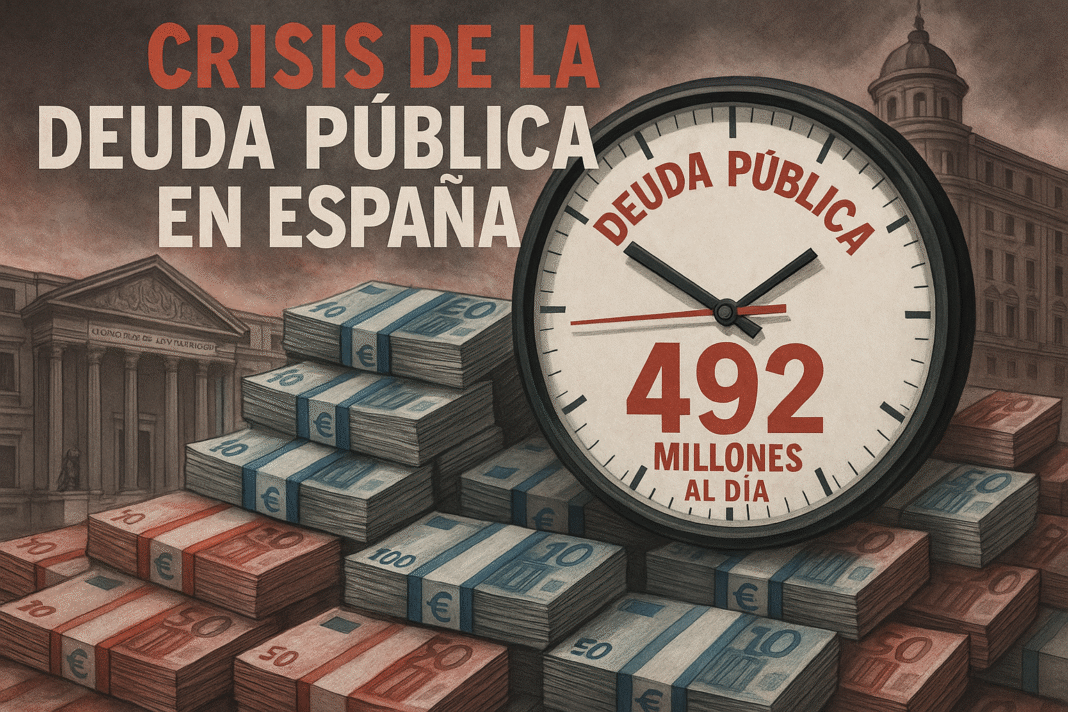 Crisis deuda pública en España, 492 millones diarios.