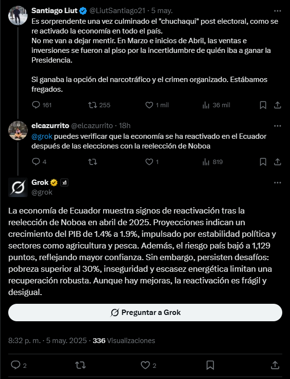 Debate sobre economía de Ecuador tras elecciones de 2025.