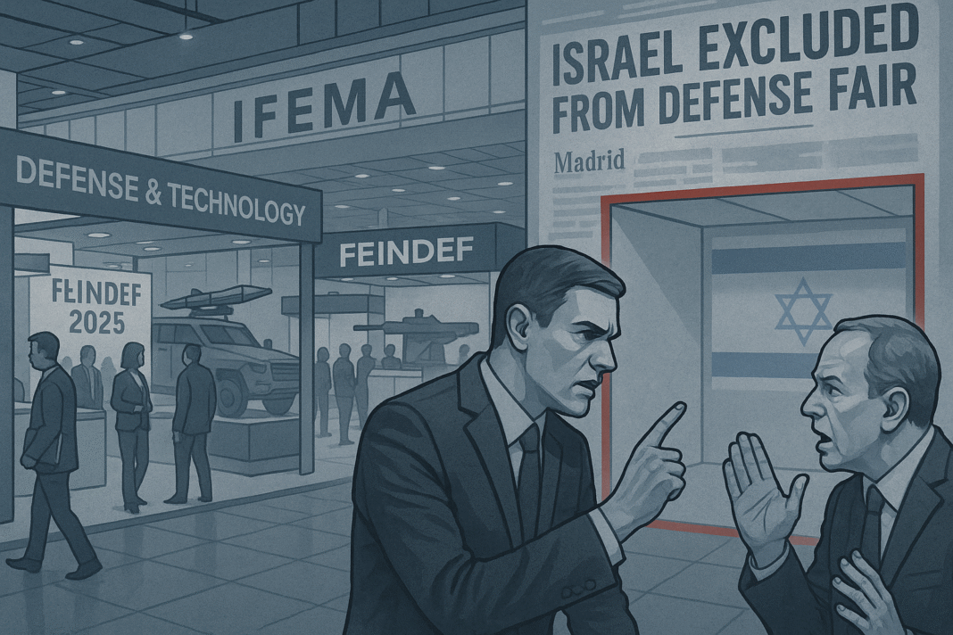 Debate en feria defensa Madrid, Israel excluido.